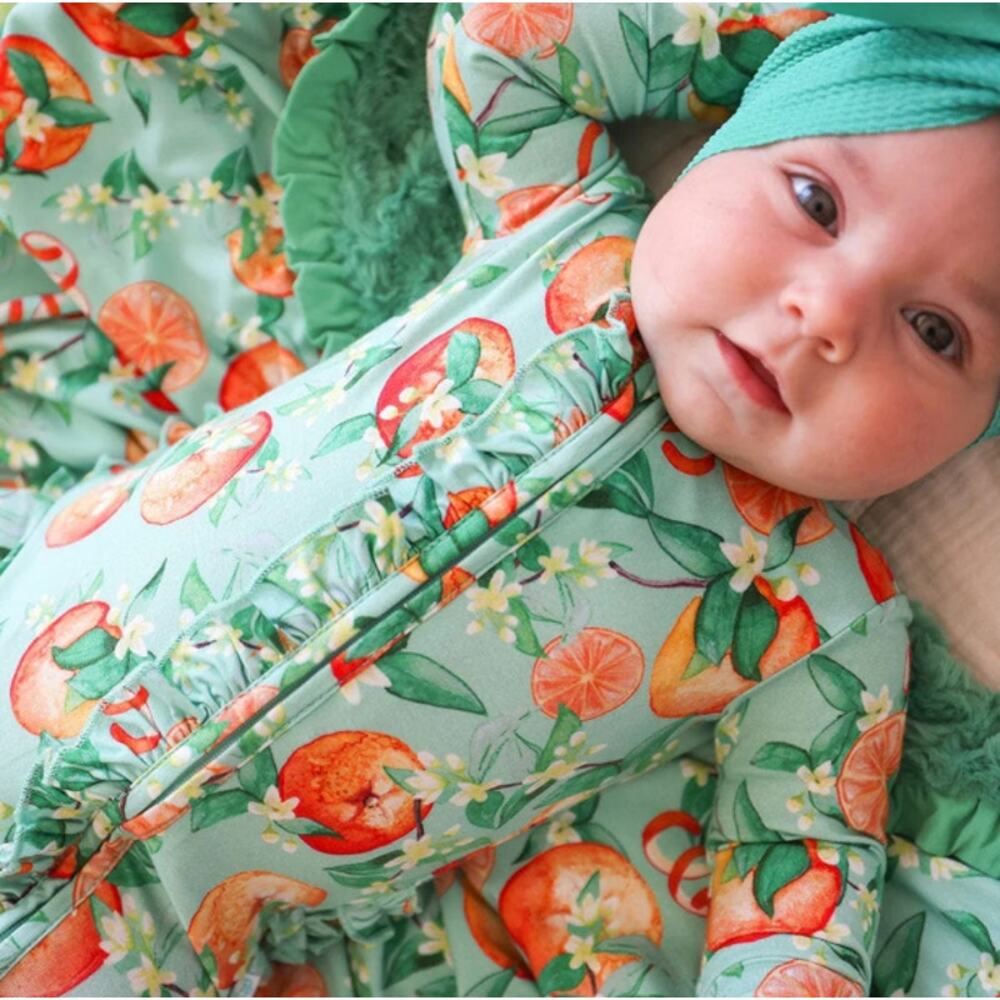 Posh Peanut (Bundle of 2) Ruffled Zippered One-Piece Footie - Size 6-9 Months - Picture 2 of 9